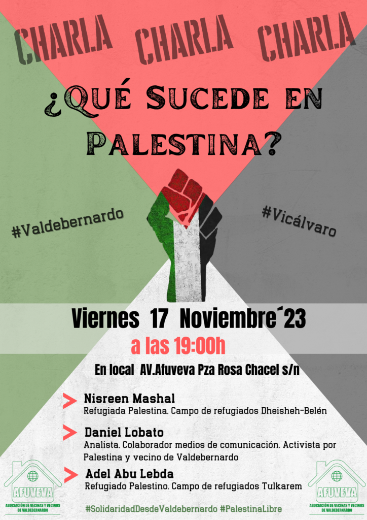 CartelCharlaPalestina171123Afuveva